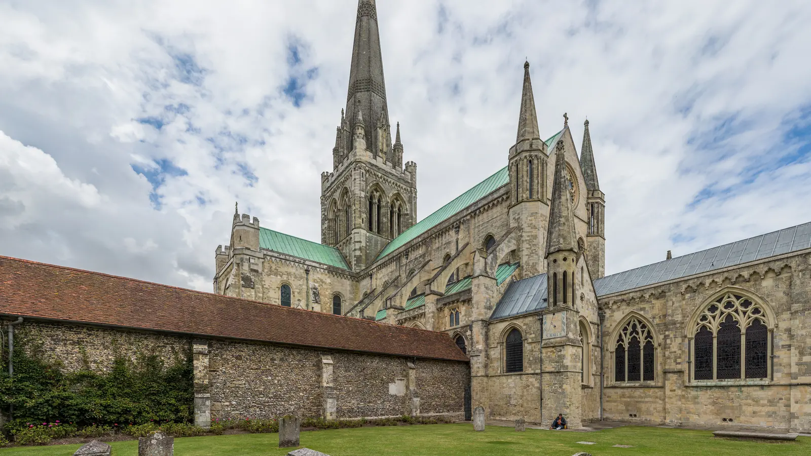 Chichester Cathedral exterior and spire, West Sussex