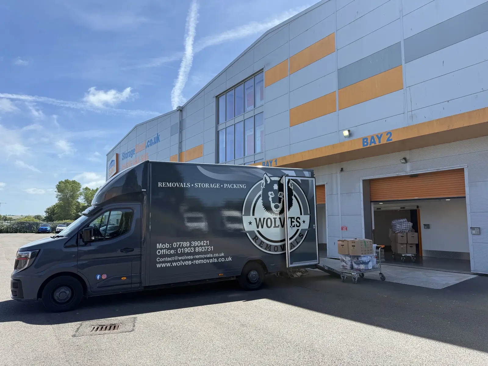 Wolves Storage Sussex Luton van loading at our secure West Sussex facility